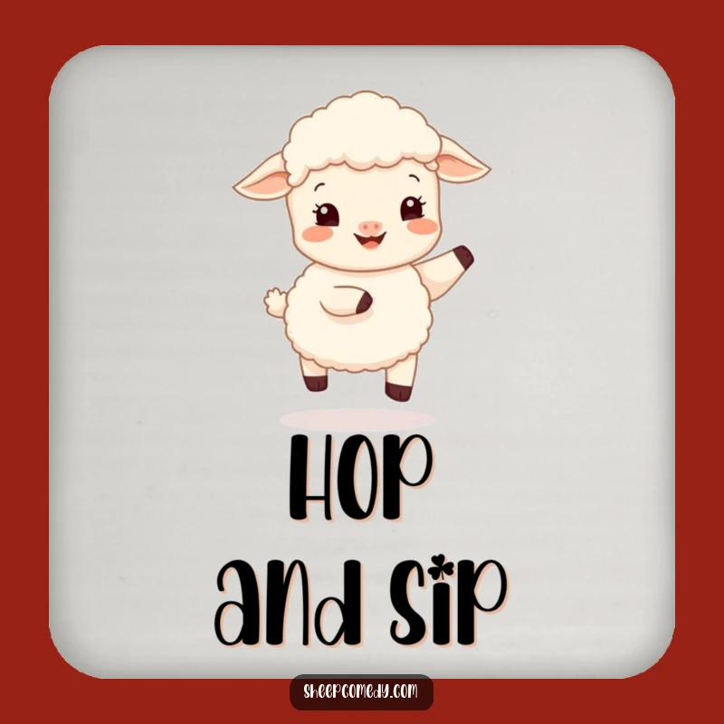 Funny Sheep Cub Hop Coaster, Bouncy Accent, Chic Funny Gift