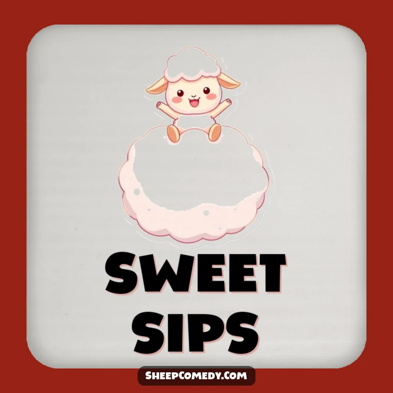 Funny Sheep Marshmallow Bounce Coaster: Sheep's Sweet Drink Protection Gift