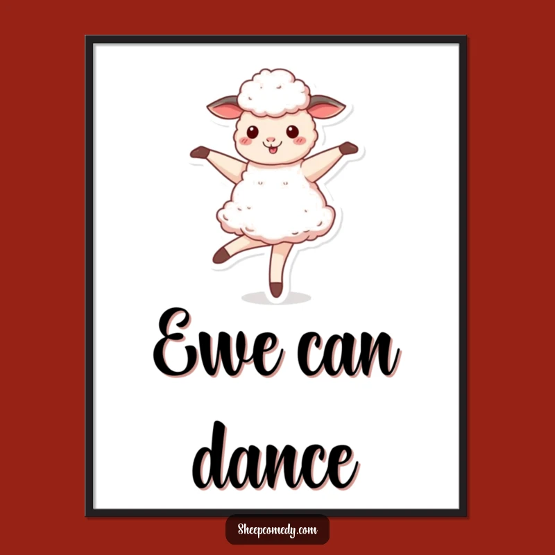 Funny Sheep Ballerina Art Print - Humorous Animal Wall Decor & Hilarious Gift!