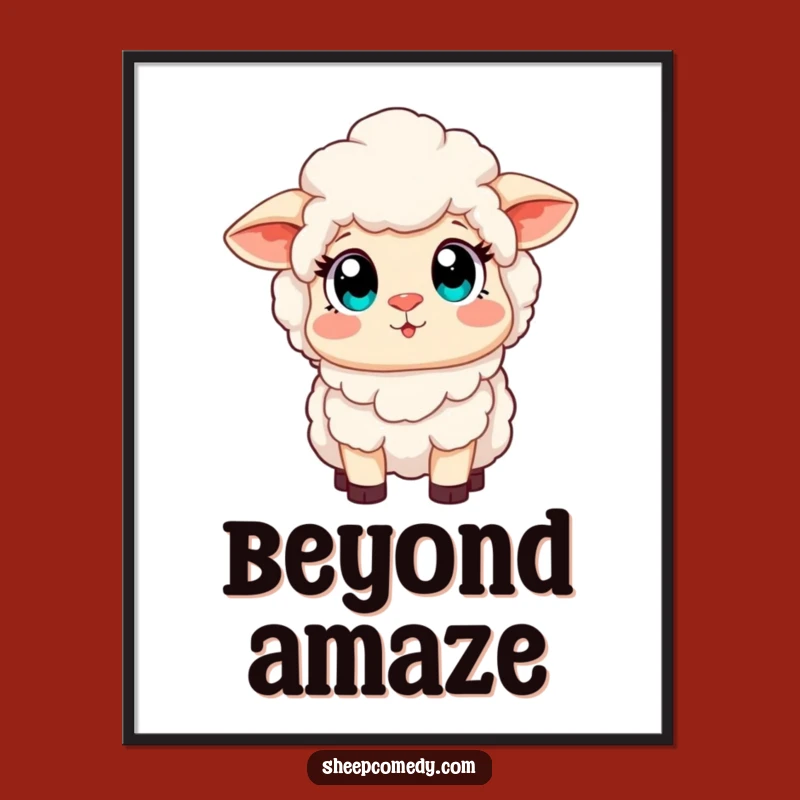 Funny Sheep Rainbow Poster: Amazed Eyes See Magic, Wall Art Gift