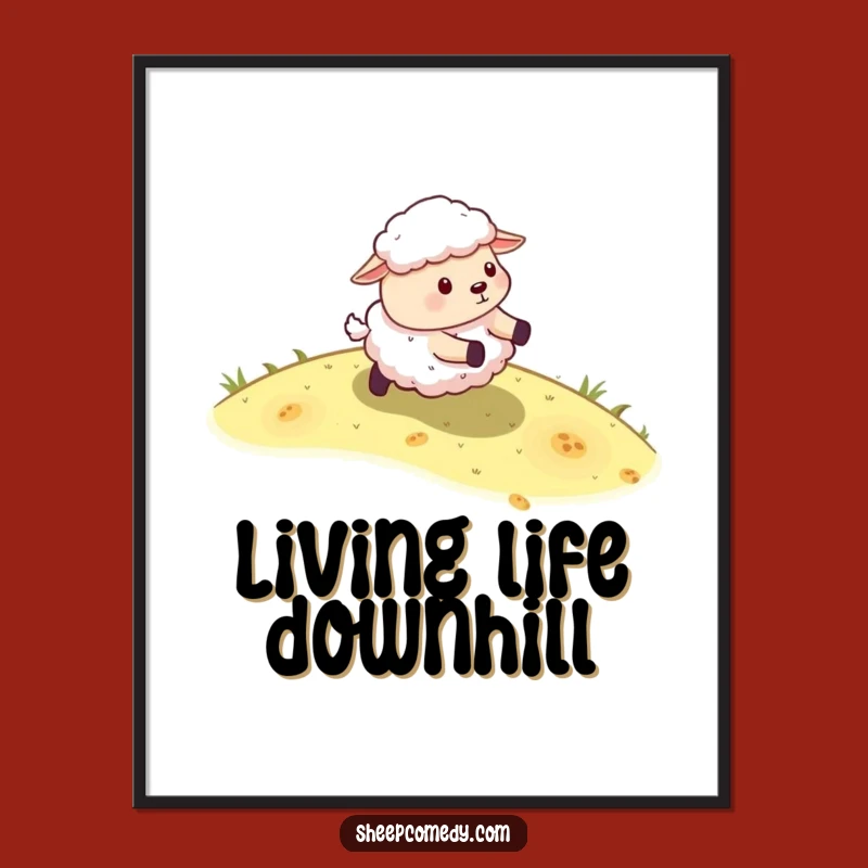 Funny Sheep Rolling Poster: Energetic Sheep Art, Hilarious Wall Decor Gift