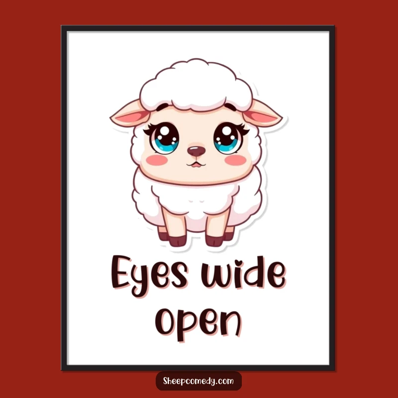 Funny Sheep Surprise Poster: Innocent Art, Perfect Wall Funny Gift
