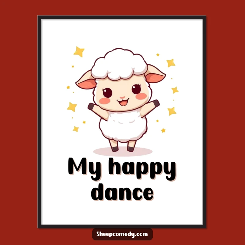 Funny Wiggle Dance Sheep Poster: Whimsical Sheep Art, Perfect Funny Gift for Cheerful Decor