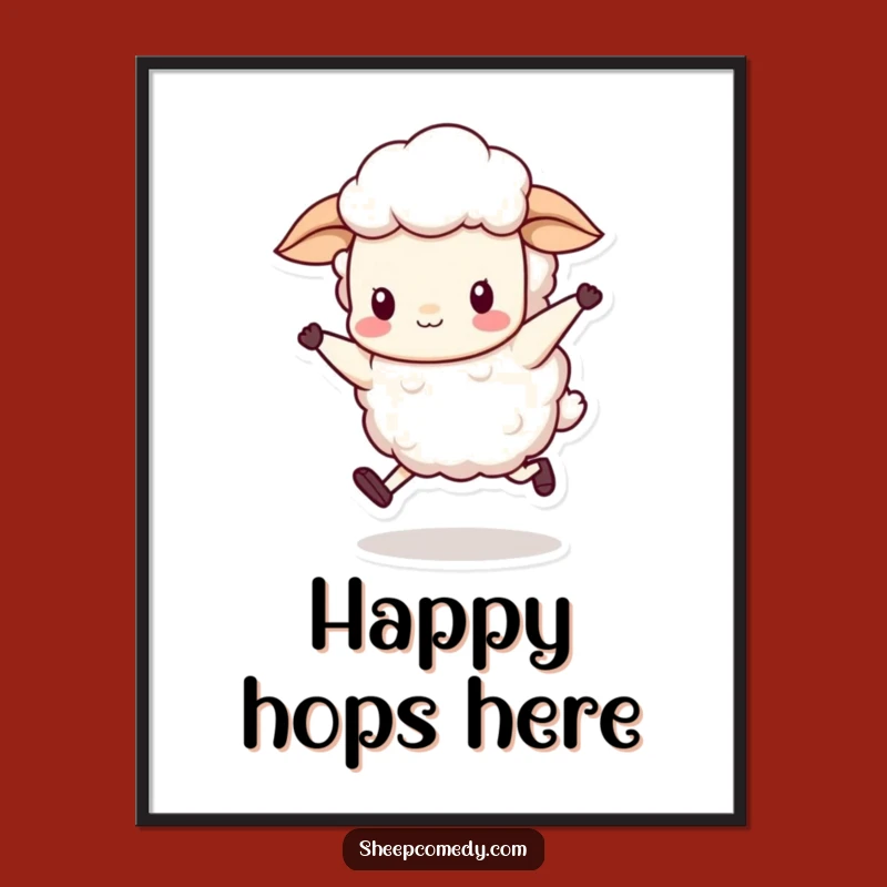Joyful Sheep Skip Poster: Funny Moves for Your Walls!