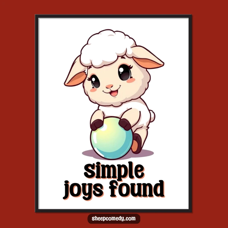 Funny Playful Sheep Poster: Charming Sheep Art, Perfect Funny Gift for Cheerful Decor