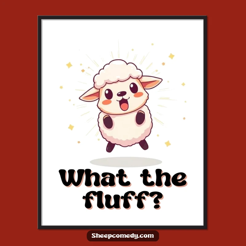 Funny Sheep Surprise Poster: Hilarious Wall Art for a Shocking Statement
