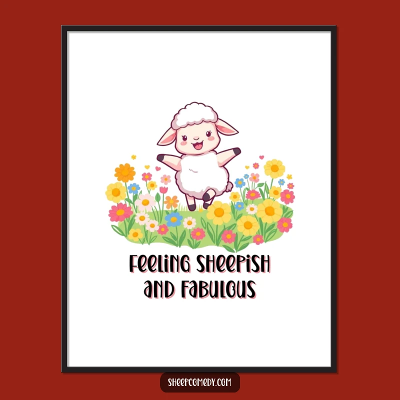 Free Printable Sheep Wall Art: Joyful Spin, Floral Fantasy, Funny Downloadable Decor