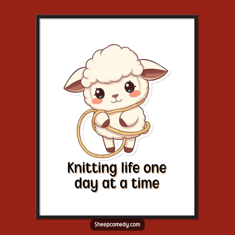 Free Printable Sheep Wall Art: Tangled Whimsy, Playful Thread Art Downloadable