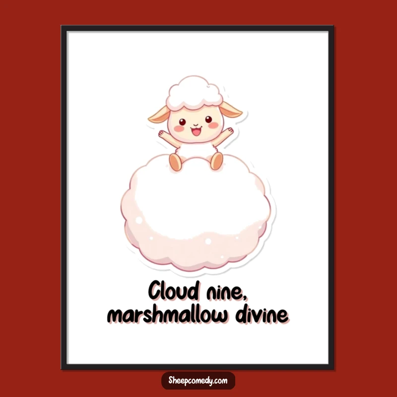 Free Printable Wall Art: Bouncing Sheep Marshmallow - Funny Downloadable Decor!