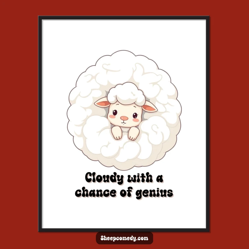 Free Printable Wall Art: Curious Sheep Cloud - Downloadable Whimsy!