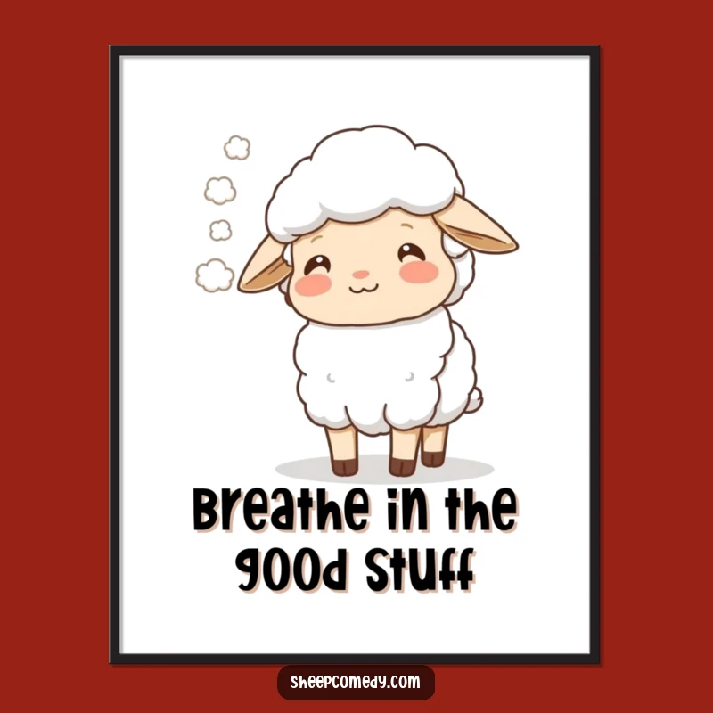 Free Printable Wall Art: Happy Sheep Mist Breath downloadable decor!