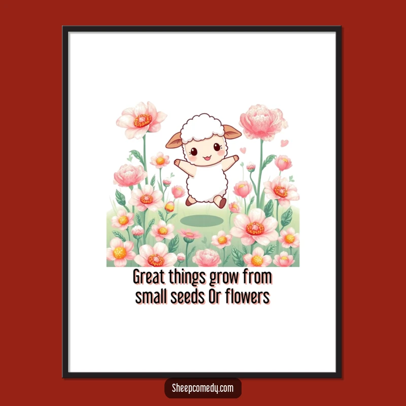 Free Printable Wall Art: Skipping Sheep Flowers - Joyful Downloadable Decor!