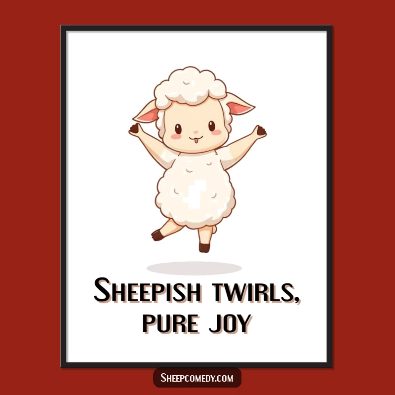 Free Printable Wall Art: Wobbly Sheep Pirouette Funny Downloadable Poster