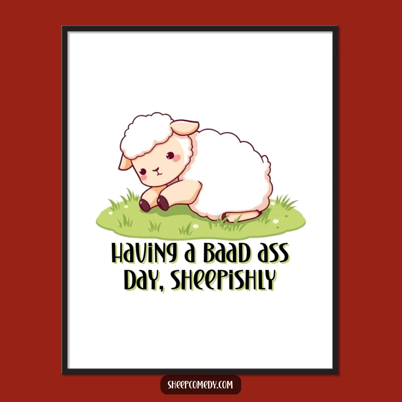 Funny Free Printable Wall Art: Playful Sheep Rolling, Hilarious Downloadable Decor