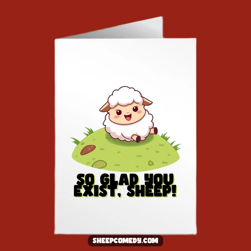Free Printable Birthday Card: Funny Rolling Sheep, Joyful Downloadable Gift for a Hilarious Celebration