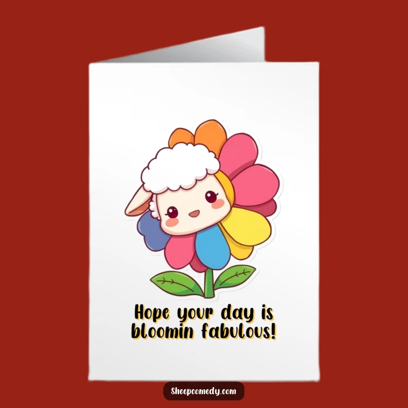 Free Printable Birthday Card: Peek-a-Boo Sheep - Funny Downloadable Gift