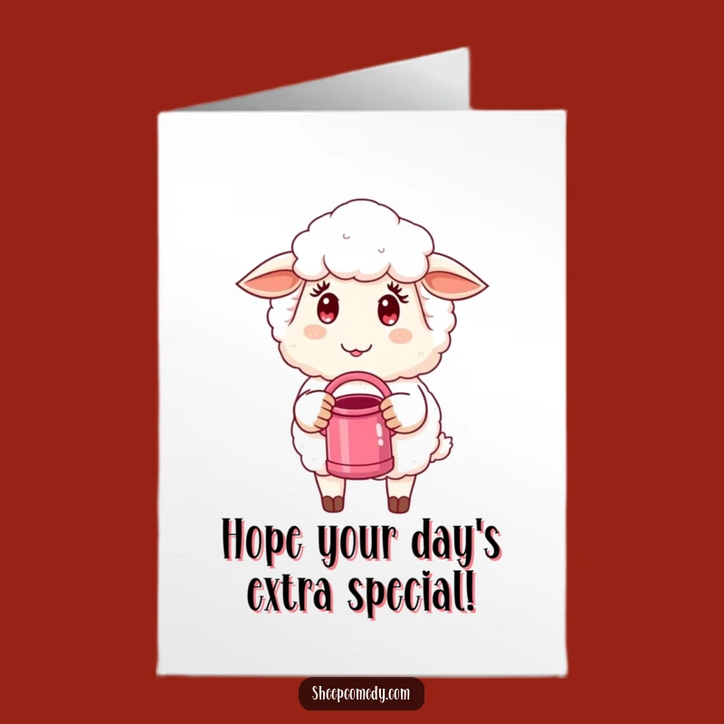 Free Printable Birthday Card: Mischievous Sheep Watering, Fun Downloadable Gift Idea