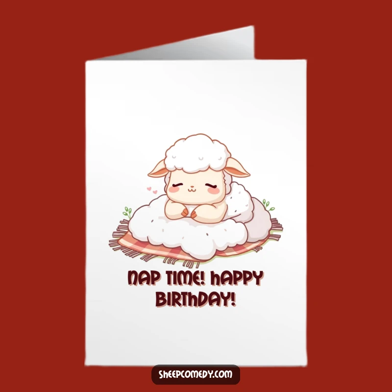 Free Printable Birthday Card: Sheep Napping - Funny Downloadable Gift