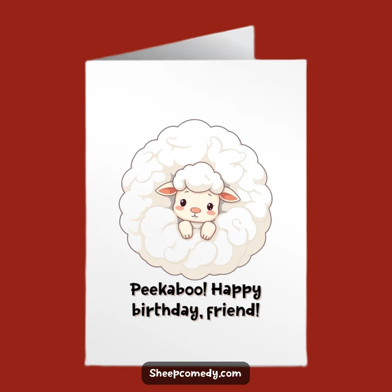Free Printable Birthday Card: Curious Sheep Cloud - Peek-a-Boo Fun!