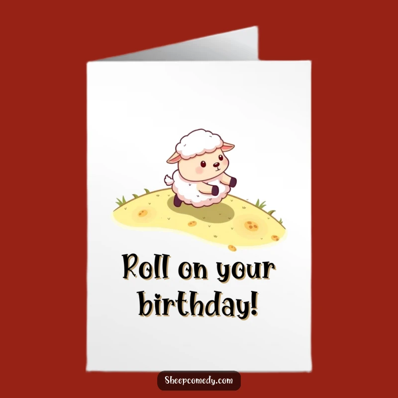 Free Printable Sheep Birthday Card: Rolling Sheep, Perfect Funny Downloadable Gift