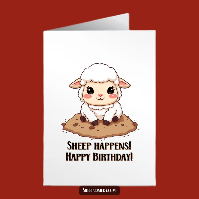 Funny Free Printable Birthday Card: Sheep Rolling in Dirt - Hilarious Downloadable Gift!