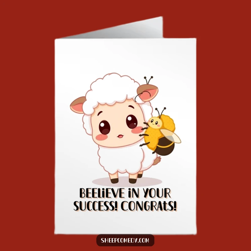Free Printable Sheep Congrats Card: Buzzworthy Surprise, Funny Moment Downloadable