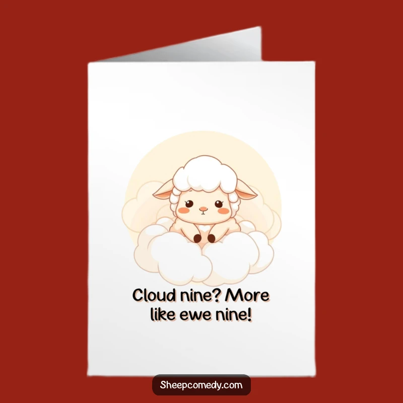 Free Printable Congrats Card: Blissful Sheep - Downloadable Celebration