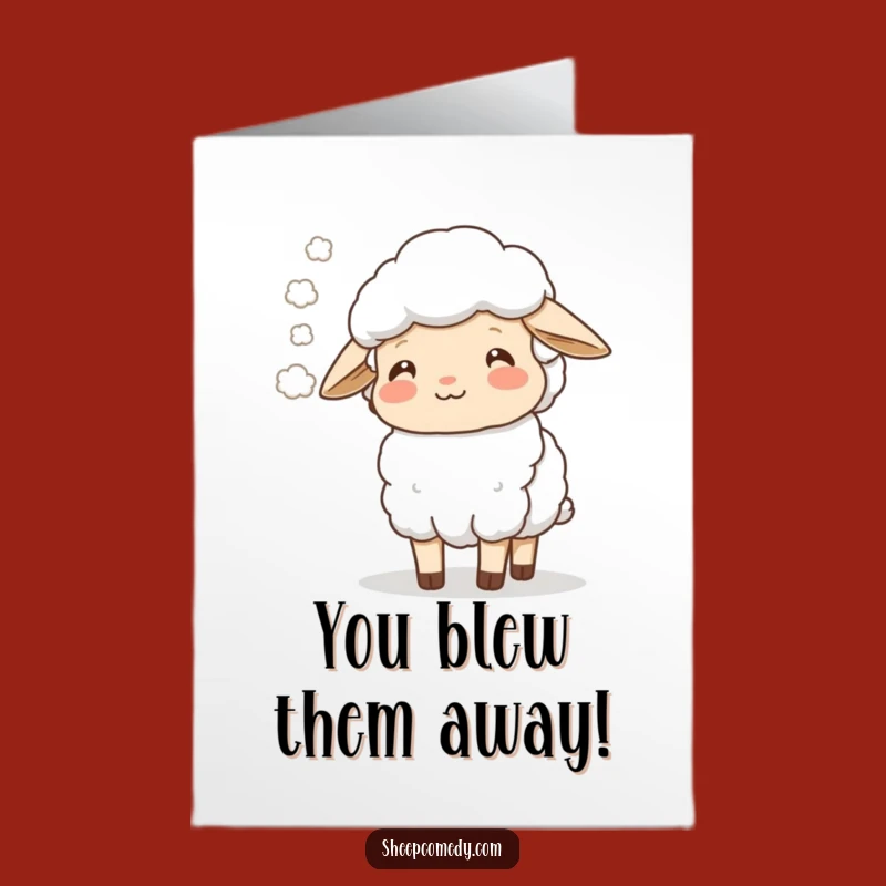 Free Printable Congrats Card: Happy Sheep Mist Breath downloadable gift!