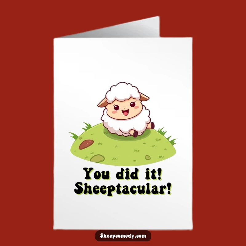 Free Printable Congrats Card: Joyful Rolling Sheep, Hilarious Downloadable Gift for Big Achievements