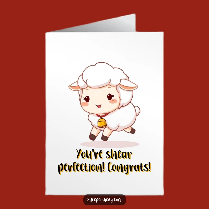Free Printable Congrats Card: Joyful Sheep - Print at Home Celebration Gift