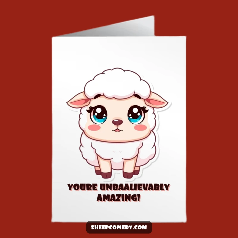 Free Printable Congrats Card: Surprised Sheep, Innocent Eyes, Funny Downloadable Gift