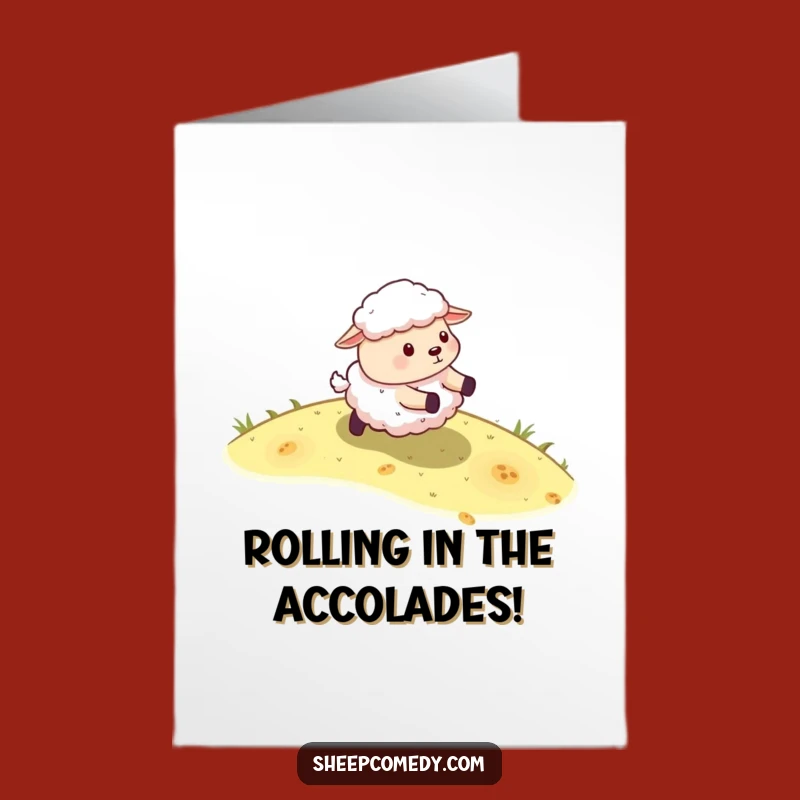 Free Printable Sheep Congrats Card: Rolling Success, Ideal Funny Downloadable Gift