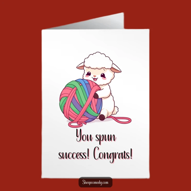 Free Printable Congrats Card: Sheep Yarn Celebration - Easy Downloadable Gift