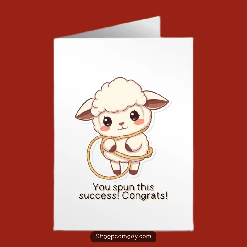 Free Printable Sheep Congrats Card: Tangled Success, Playful Moment Downloadable