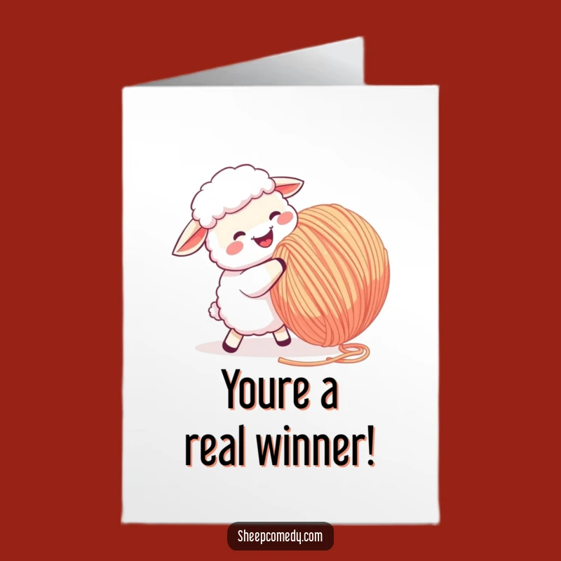 Free Printable Congrats Card: Sheep vs Yarn - Playful Downloadable Gift