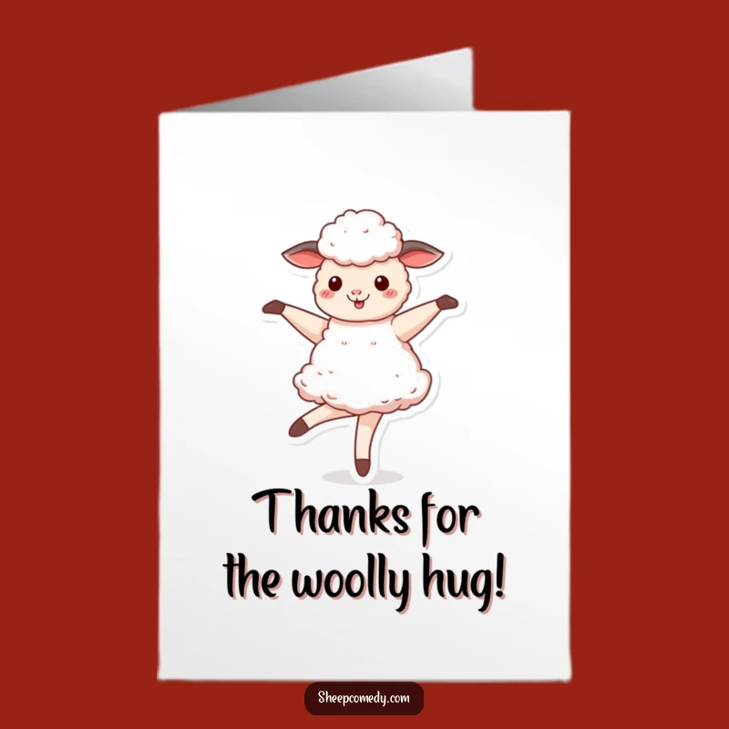 Free Printable Sheep Thank You Card: Dancing Gratitude Funny Downloadable