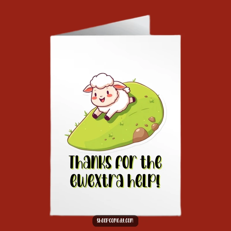 Free Printable Thank You Card: Funny Sheep Hill Slide, Thoughtful Downloadable Gift!
