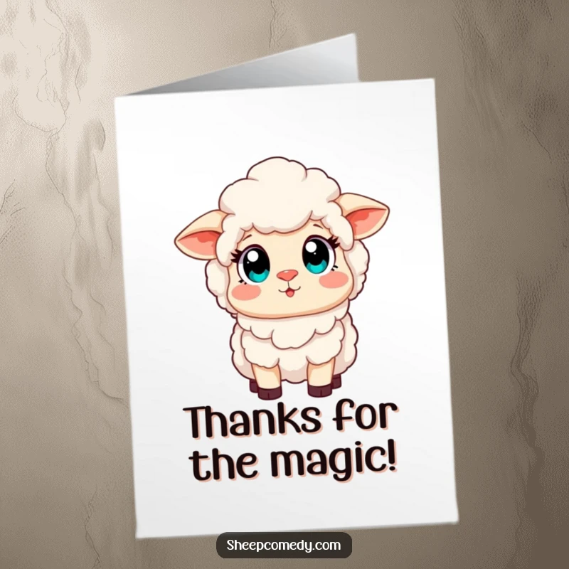 Funny Free Printable Thank You Card: An astonished rabbit is captivated by a colorful rainbow, expressing heartfelt thanks.