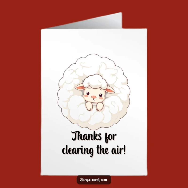 Free Printable Thank You Card: Sheep Cloud Peek - Downloadable Gratitude!