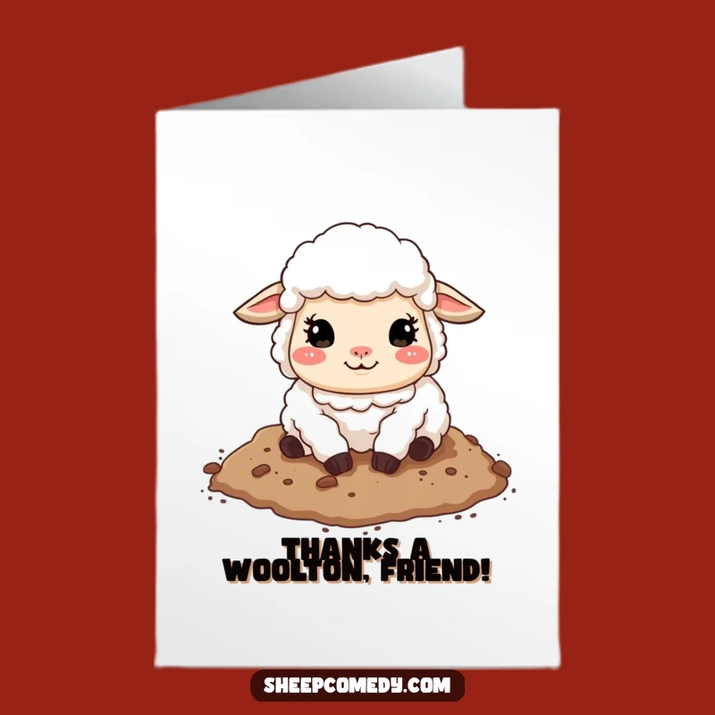 Free Printable Thank You Card: Sheep Rolling in Dirt - Funny Downloadable Gift for Expressing Gratitude!