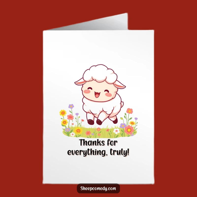 Free Printable Thank You Card: Sheep Sends Floral Thanks!