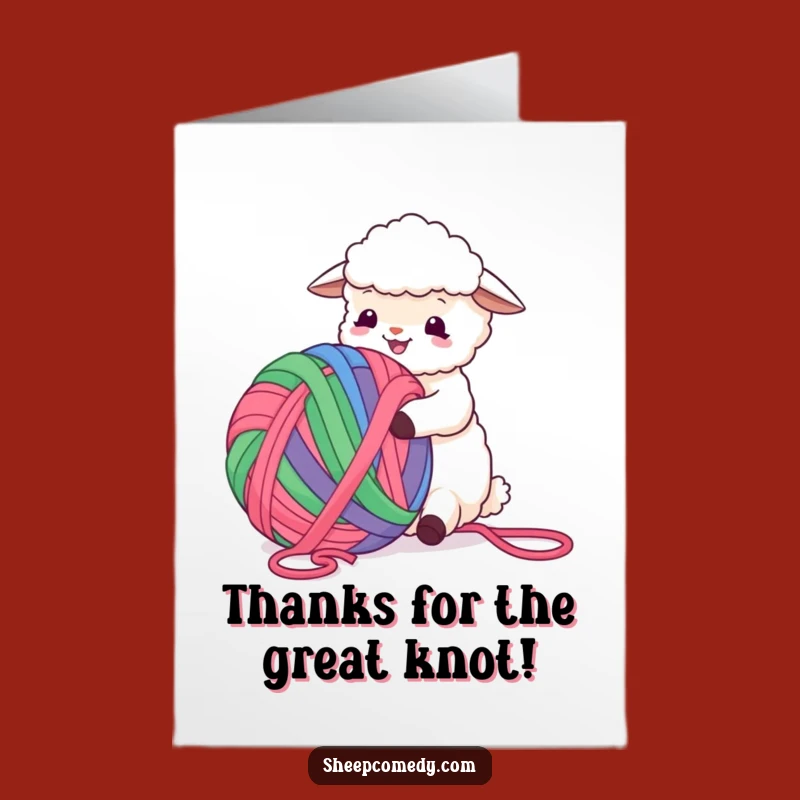 Free Printable Thank You Card: Sheep Yarn Delight - Quick Downloadable Gift
