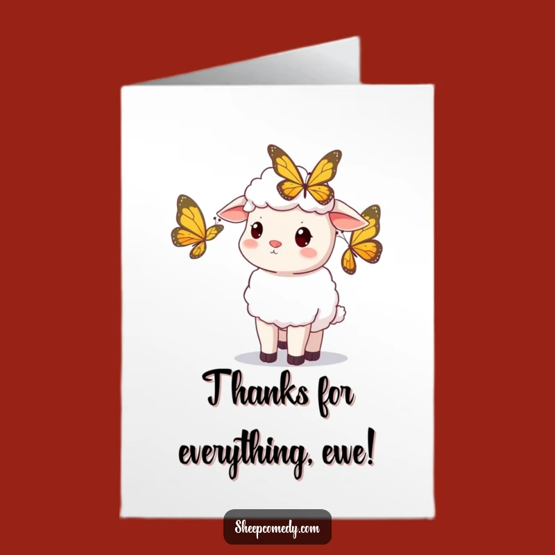 Free Printable Thank You Card: Sheep's Gratitude - Downloadable Appreciation