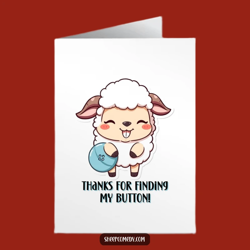 Free Printable Thank You Card: Funny Sheep Button Finder Downloadable Express