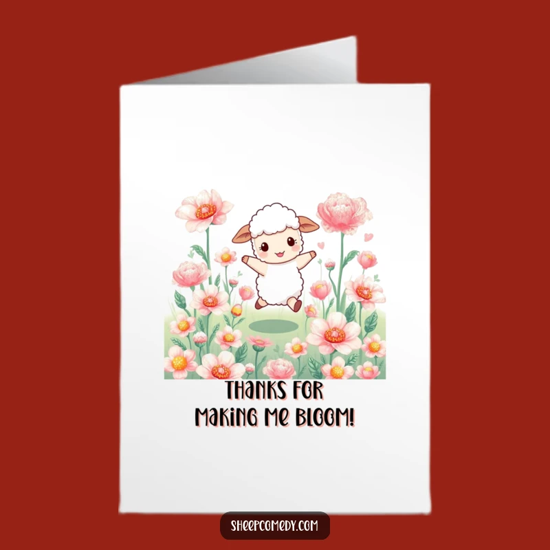 Free Printable Thank You Card: Skipping Sheep Flowers - Downloadable Gratitude!