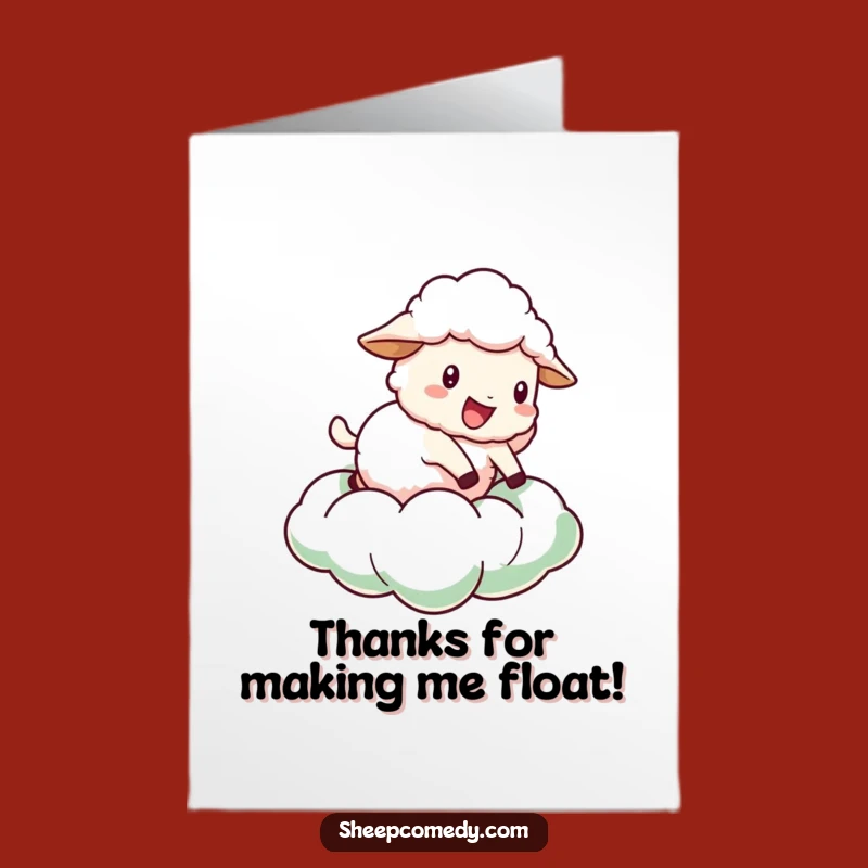 Free Printable Sheep Thank You Card: Cloud Hopper Sheep, Perfect Funny Downloadable Gift