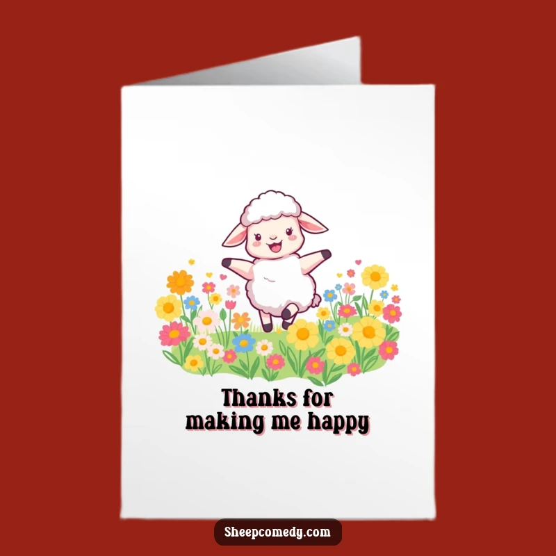 Free Printable Sheep Thank You Card: Spinning Thanks, Floral Gratitude Downloadable