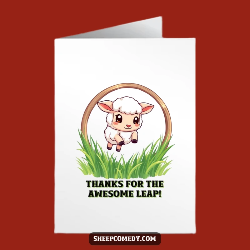 Free Printable Thank You Card: Sheep's Awesome Leap, Downloadable Gift!