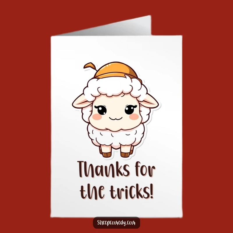 Free Printable Thank You Card: Winking Sheep Hat, Funny Downloadable Gift