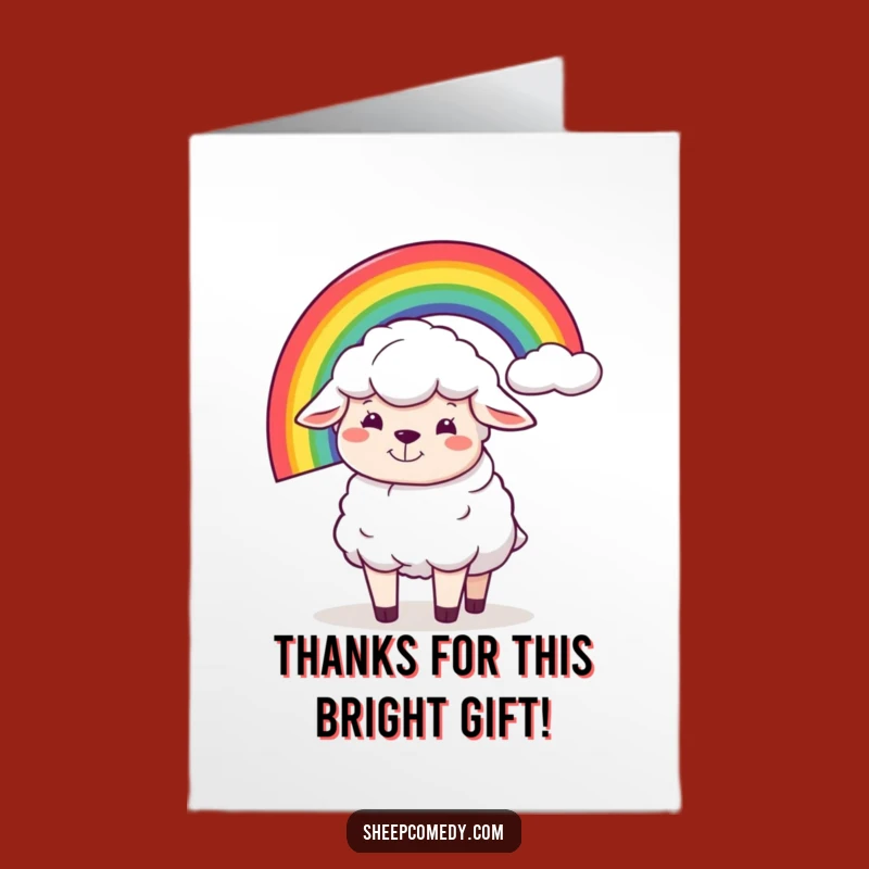 Free Printable Thank You Card: Sheep Rainbow Gratitude - Funny Downloadable Gift